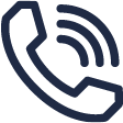 icono teléfono a línea azul